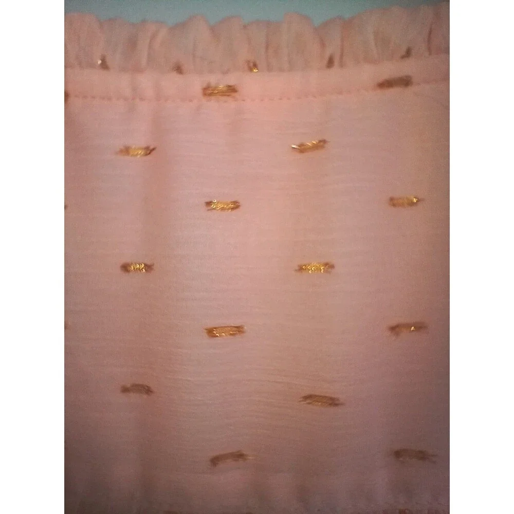 LC Lauren Conrad Pink Ruffle Flutter Sleeve Blouse L Romantic Babydoll Top - Picture 4 of 5